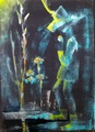 Aadamin puutarha akryyli 40 x 30 2016
